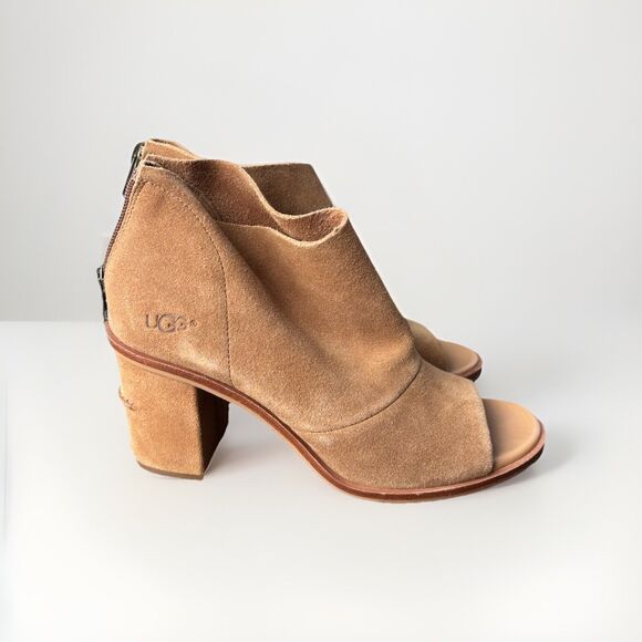UGG Ginger Open Toe Boot Bootie Sandal Size 8 Suede Comfort - Picture 4 of 8